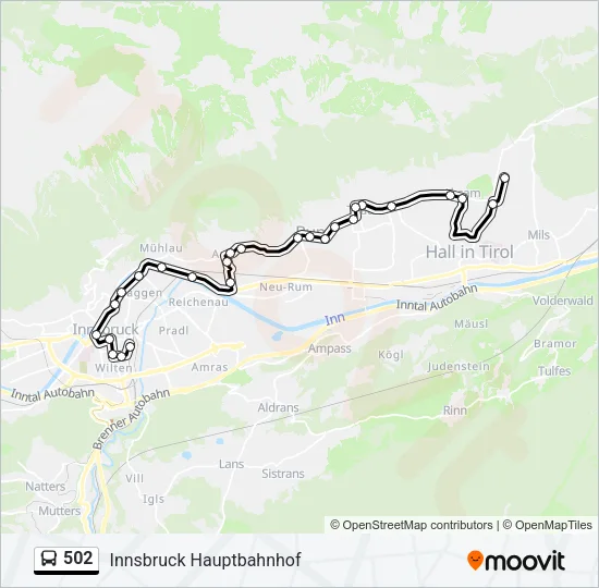 502 Bus Line Map