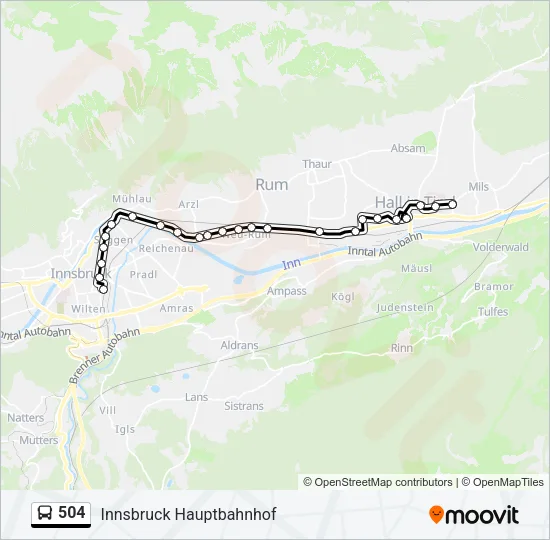 504 Bus Line Map