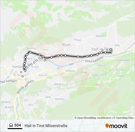 504 Bus Line Map