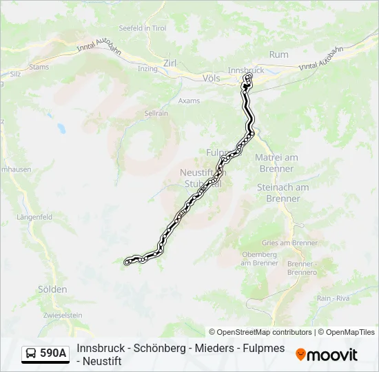 590A Bus Line Map