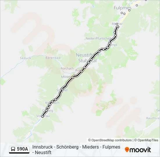 590A Bus Line Map