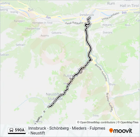 590A Bus Line Map