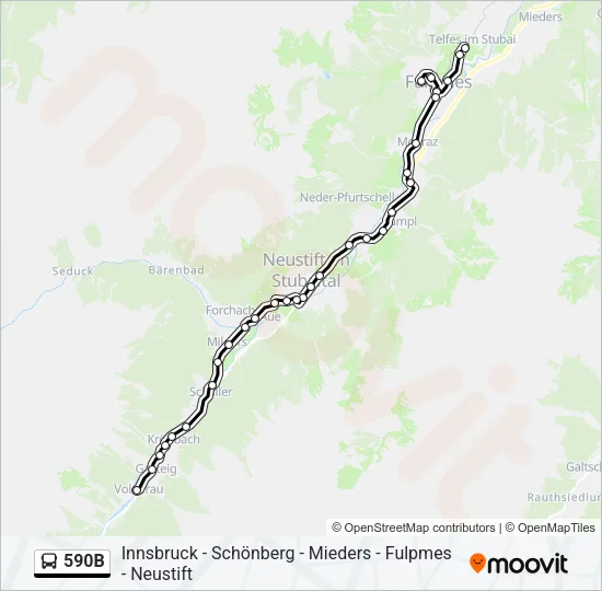 590B Bus Line Map