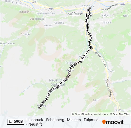 Buslinie 590B Karte