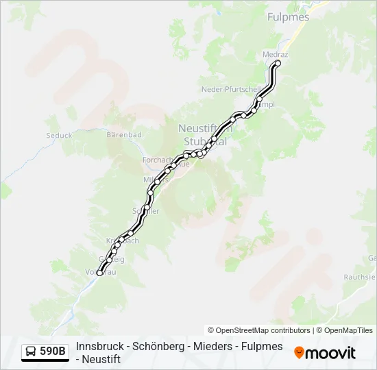 590B Bus Line Map