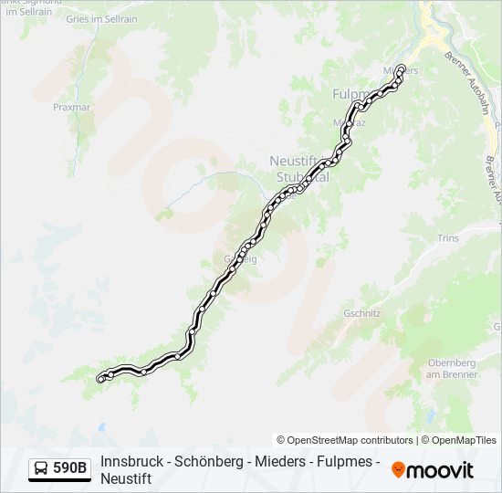 590B bus Line Map