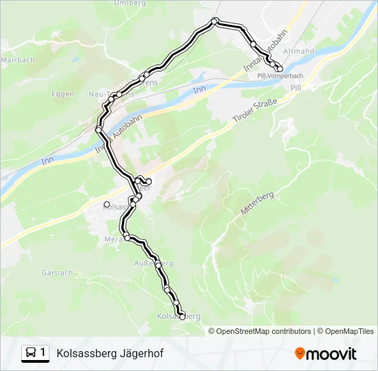 1 Bus Line Map