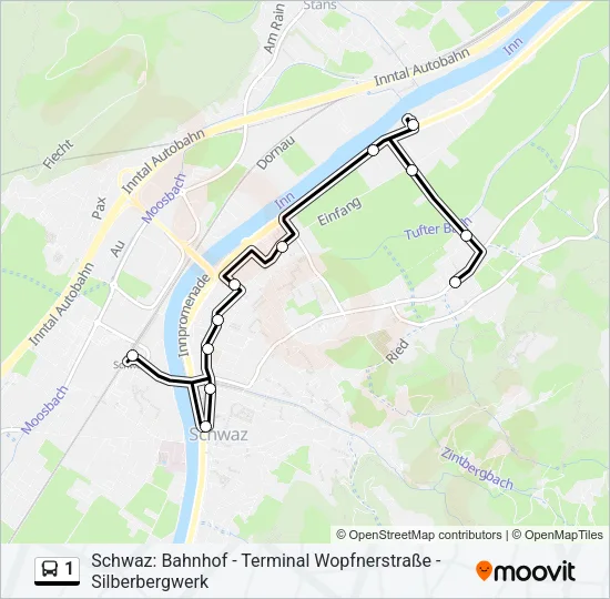 1 Bus Line Map