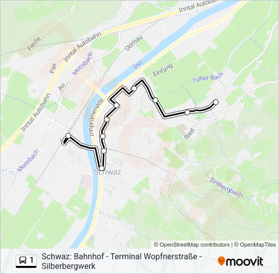 1 Bus Line Map