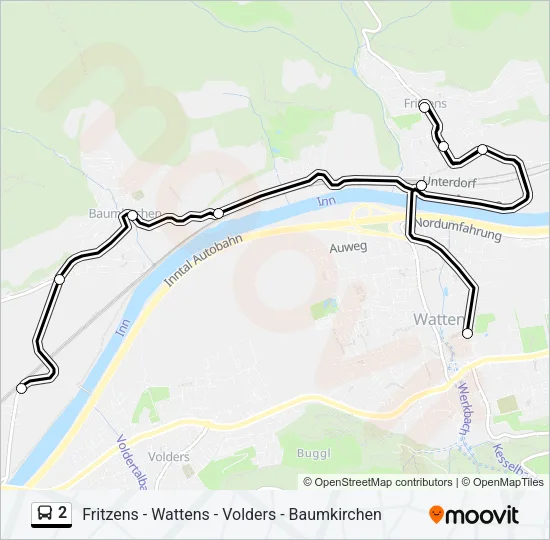 2 Bus Line Map