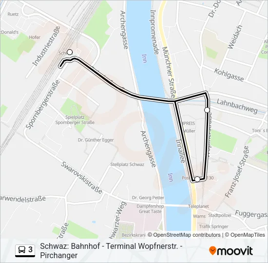 3 Bus Line Map