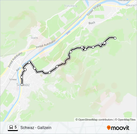 5 Bus Line Map