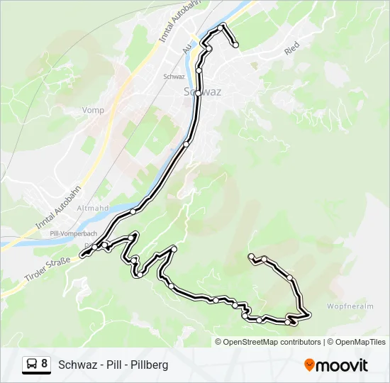 8 Bus Line Map