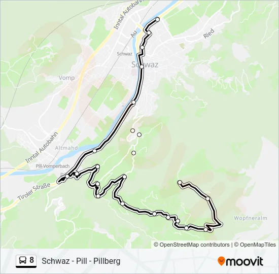 8 Bus Line Map