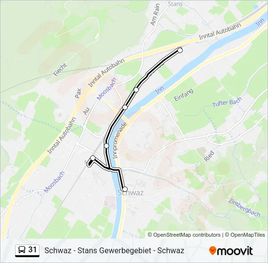 31 Bus Line Map