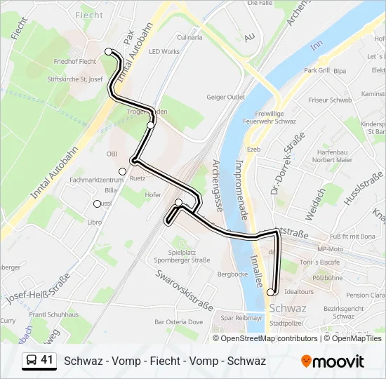 41 Bus Line Map