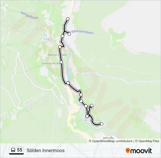 55 Bus Line Map