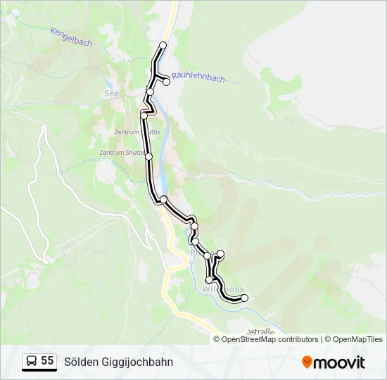 55 Bus Line Map
