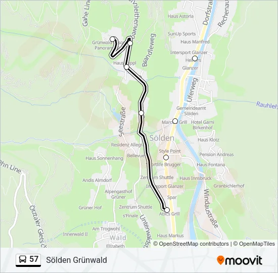 57 Bus Line Map