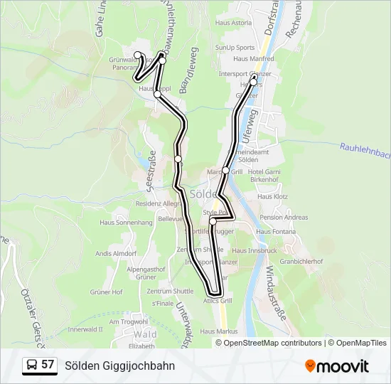 57 Bus Line Map