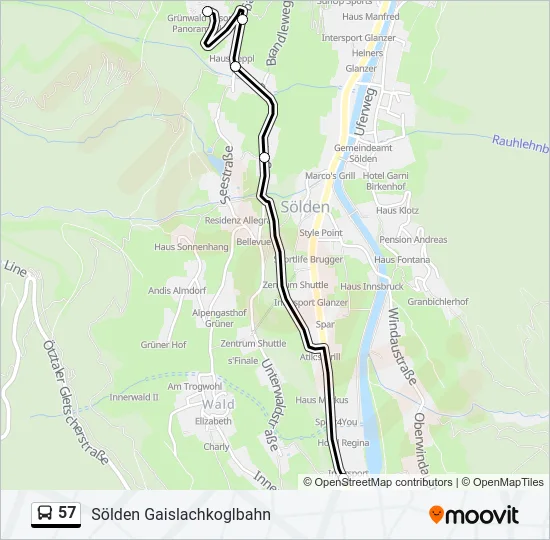 57 Bus Line Map