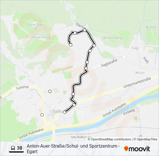3B Bus Line Map