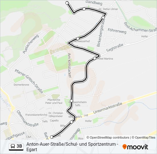 3B Bus Line Map