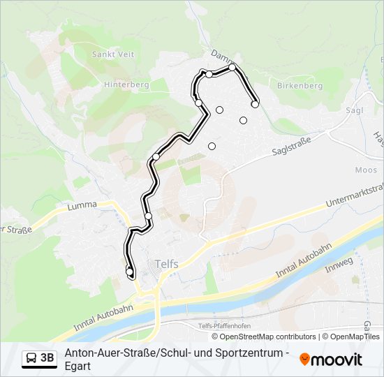 3B Bus Line Map
