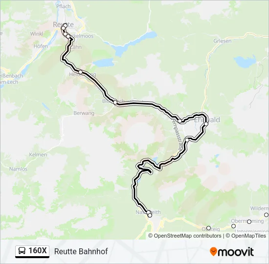 160X Bus Line Map