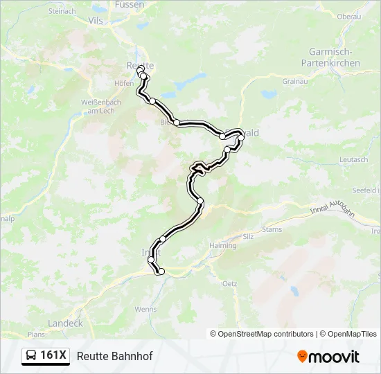 161X Bus Line Map