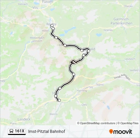 161X Bus Line Map