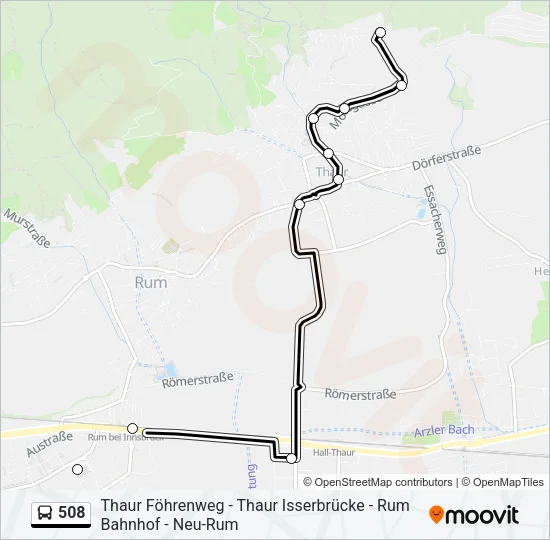 508 Bus Line Map