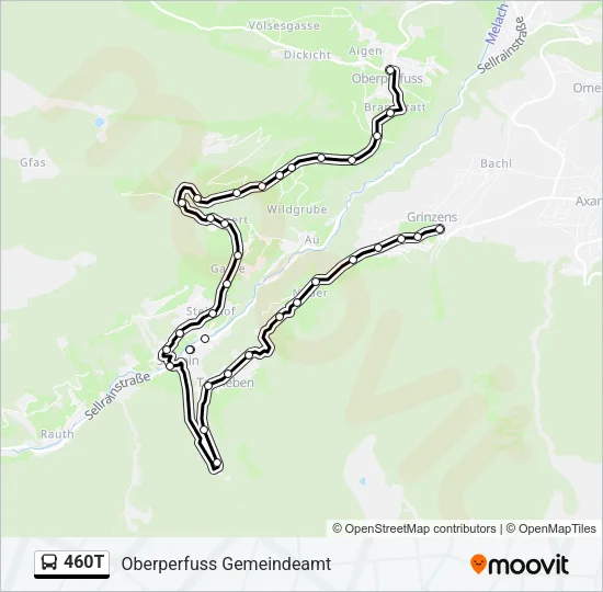 460T Bus Line Map