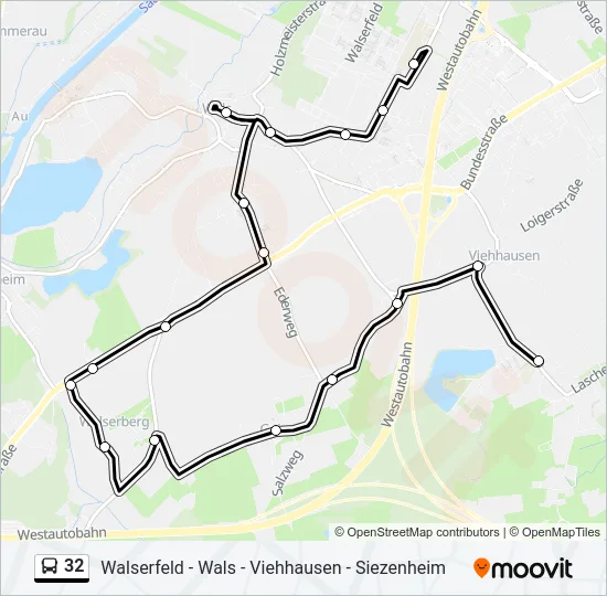 32 Bus Line Map