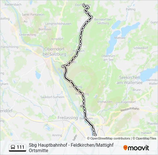 111 Bus Line Map