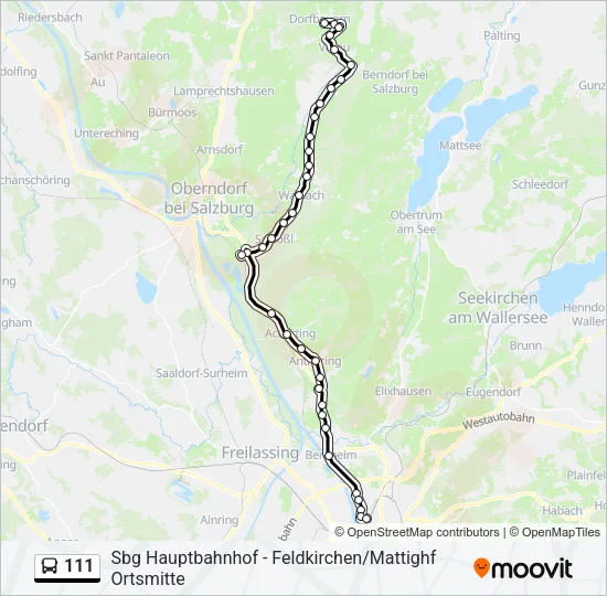 111 Bus Line Map