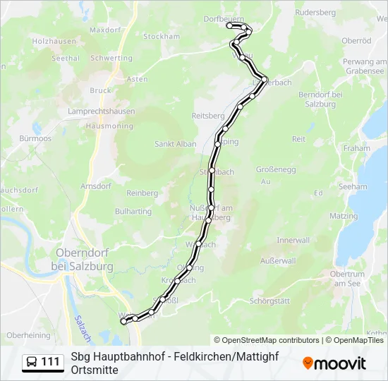 111 Bus Line Map