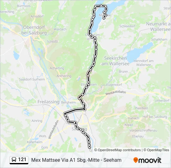 121 Bus Line Map