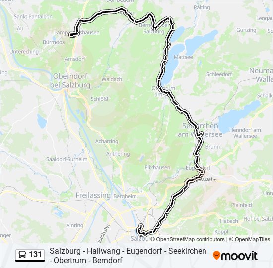 131 Route: Schedules, Stops & Maps - Salzburg Via Berndorf - Seekirchen ...