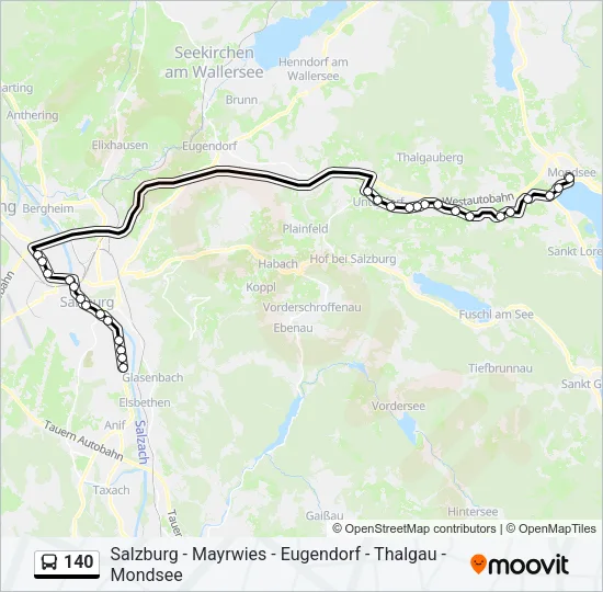 140 Bus Line Map