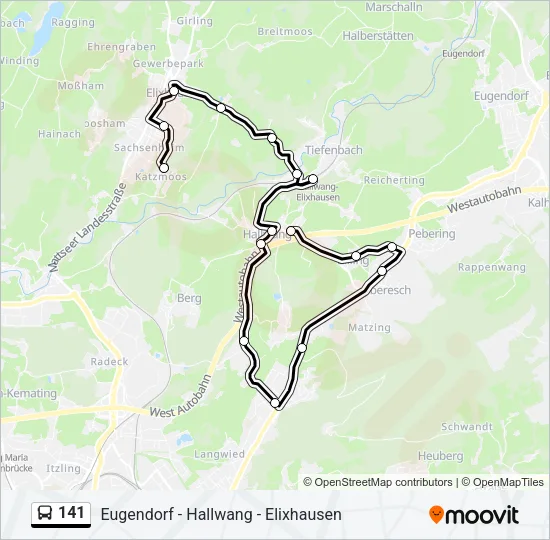 141 Bus Line Map