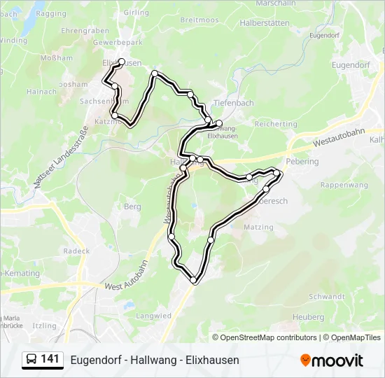 141 Bus Line Map