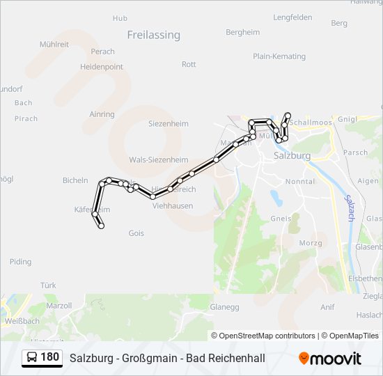 180 Route Schedules, Stops & Maps Salzburg Via Wals (Updated)