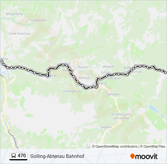 470 Route: Schedules, Stops & Maps - Golling-Abtenau Bahnhof (Updated)