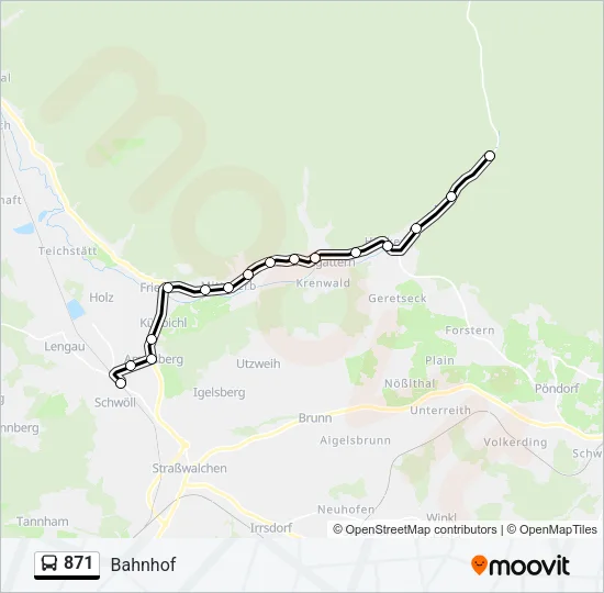 871 Bus Line Map