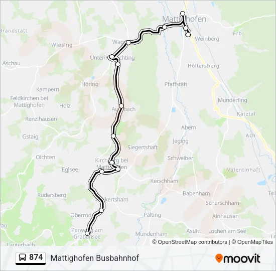 874 Bus Line Map