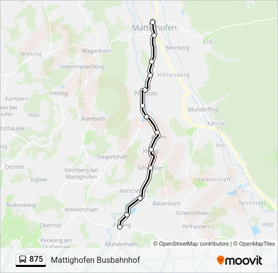875 Bus Line Map