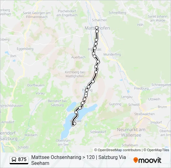 875 Bus Line Map