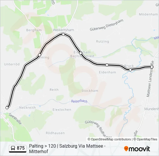 875 Bus Line Map