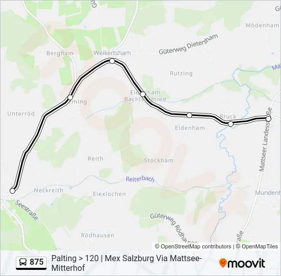 875 Bus Line Map